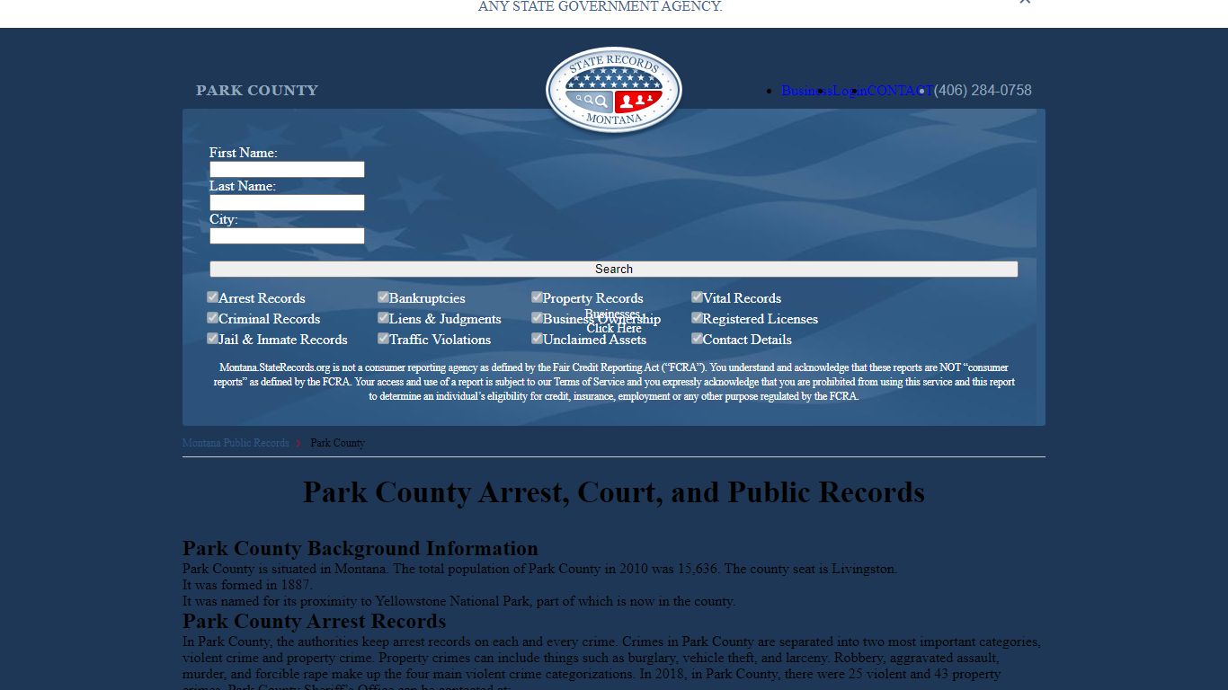 Park County Arrest, Court, and Public Records