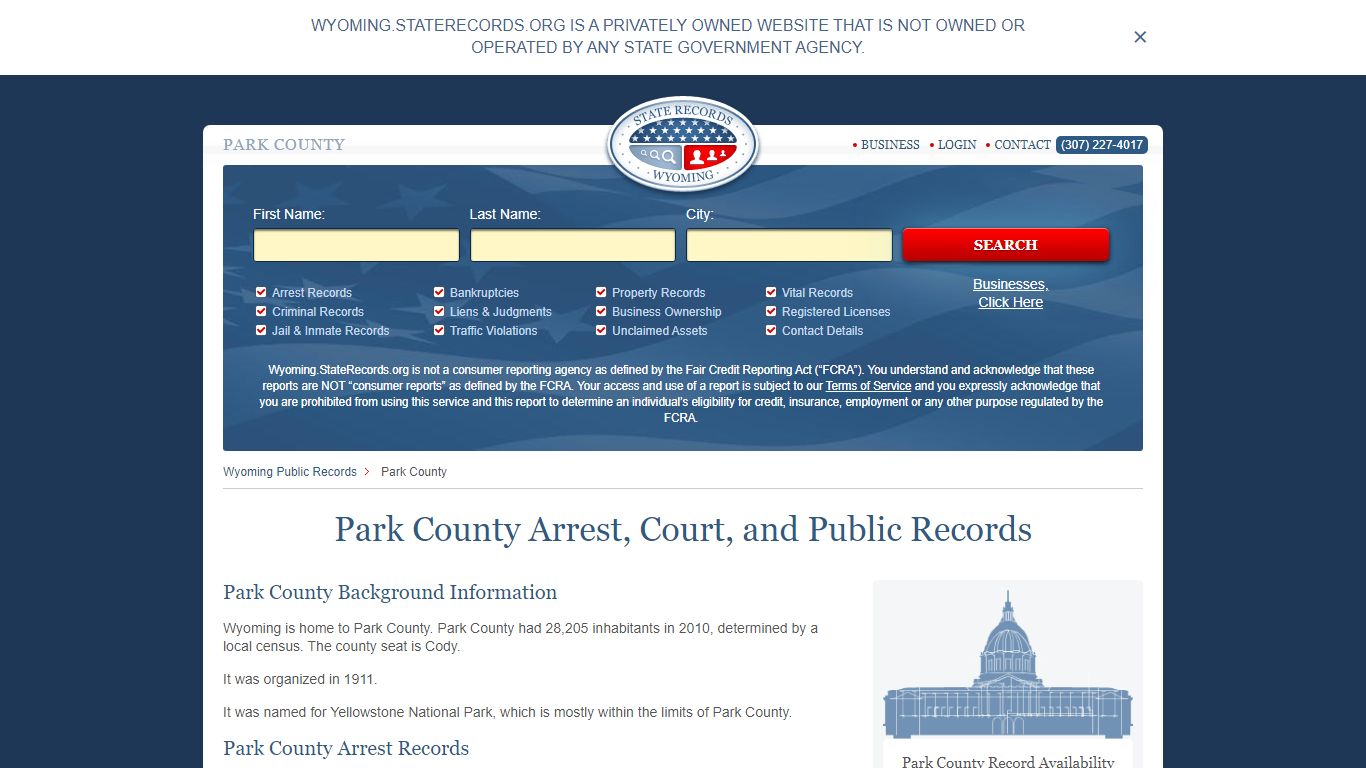 Park County Arrest, Court, and Public Records