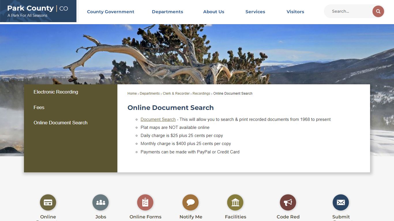 Online Document Search | Park County, CO