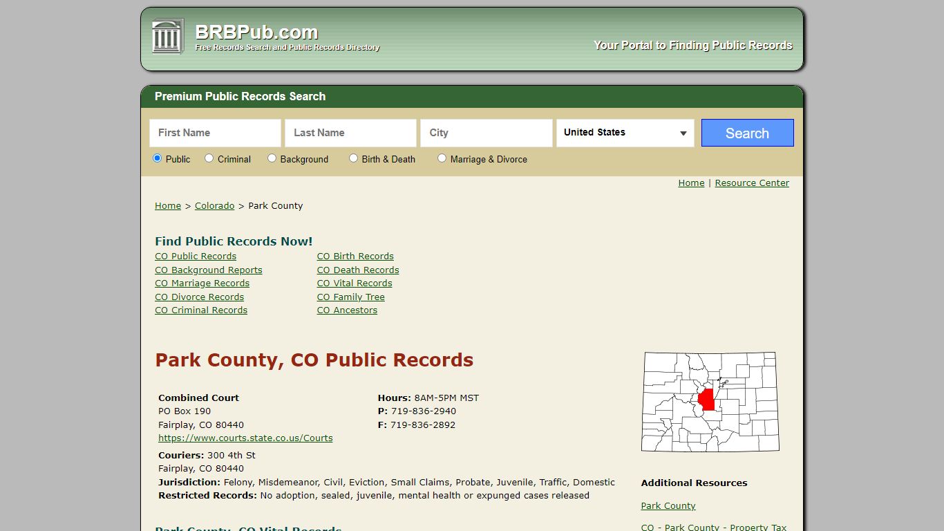 Park County Public Records | Search Colorado Government Databases