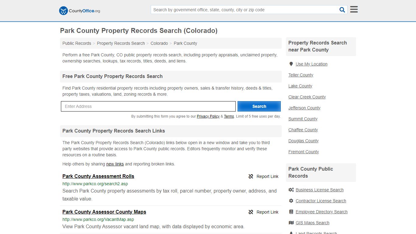 Park County Property Records Search (Colorado) - County Office